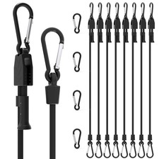8 Pcs 48" Adjustable Bungee Cords with Hooks, Heavy Duty UV Resistant Shock S...