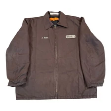 Vintage 70s 80s Work Wear Mechanic Jacket EWC XL Brown Hershey’s Uniform USA