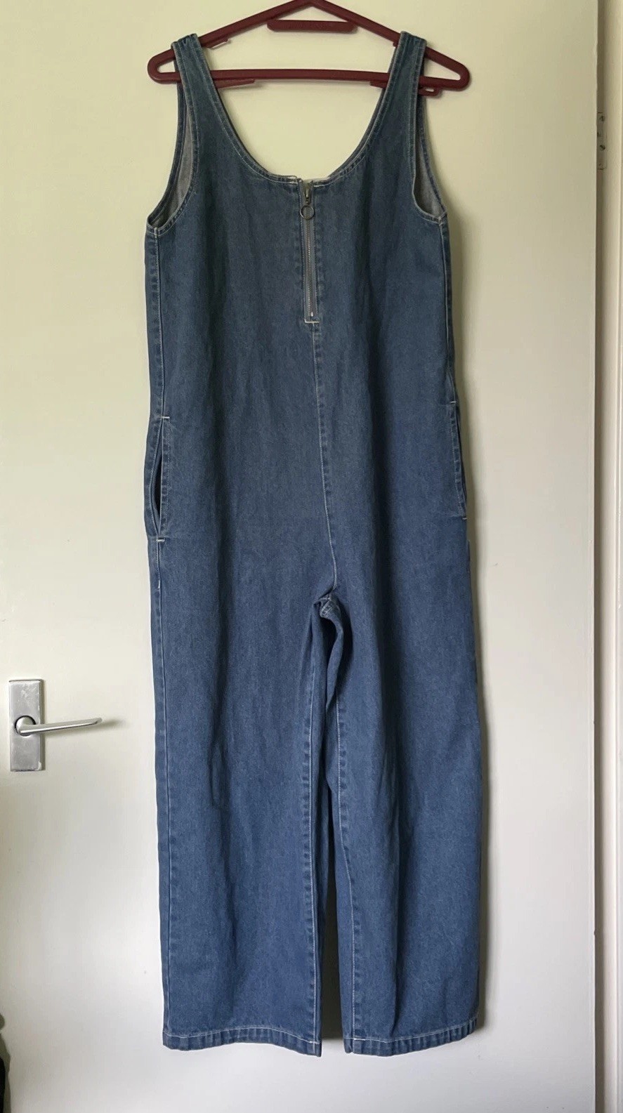 Noisy May Denim Cropped Jumpsuit  Size S Pit To Pit 17.5in Inside Leg 23.5in