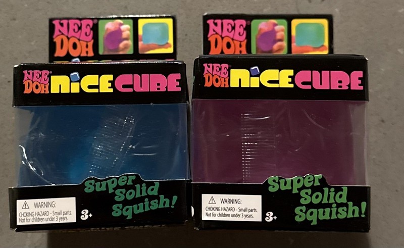 💙💜 NEEDOH Nice Cube Super Solid Squish Blue & Purple – Lot of 2 💙💜