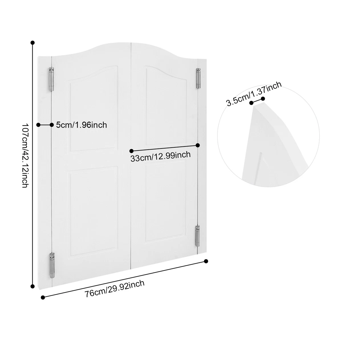 Puerta doble partición 180° puerta sólida puerta batiente para entrada 76*107 cm