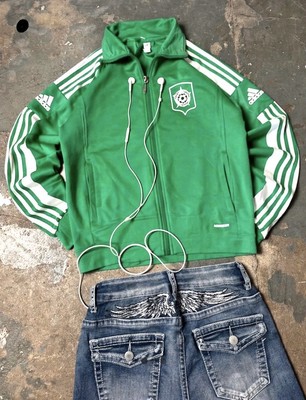Vintage Adidas Firebird Trainingsjacke Grün | Y2K Cropped | Unisex | S/M | 90s