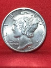 1938-P Philadelphia Mercury Winged Head Liberty Dime, US 10c Silver Coin, BU UNC