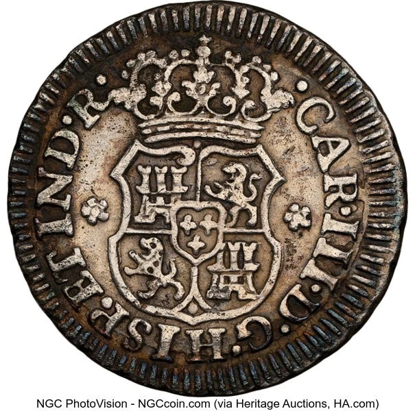 Mexico 1/2 Real Pillar Mo 1771 F, NGC AU Details, Env. Dam. Charles III. KM# 68 - Image 2 of 4