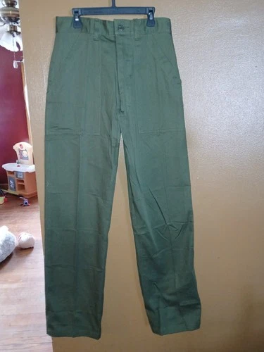 Vintage OG 107 Pants Green Type 1 Vietnam Sateen Military 29/34 Mens Trousers