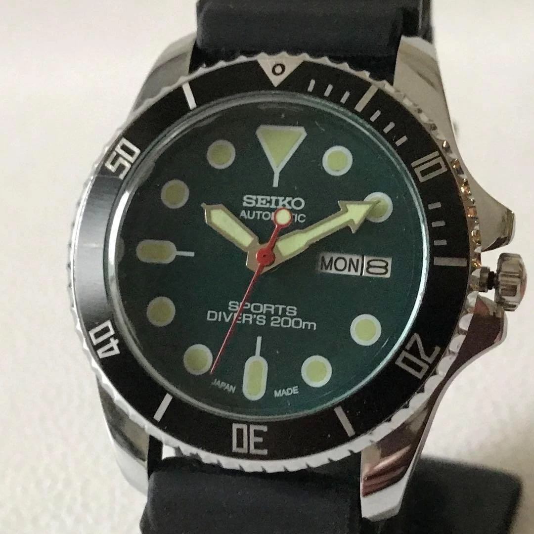 30 SEIKO Edition Antique Green Wristwatch Diver Men s Vintage Precious Silver