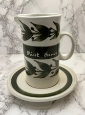Vintage Jersey Pottery Mint Sauce Jug (100ml) Complete With Drip Saucer