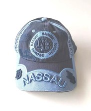 Nassau Bahamas NB Baseball Trucker Hat Cap Blue Dorsett Sportswear Embroidered