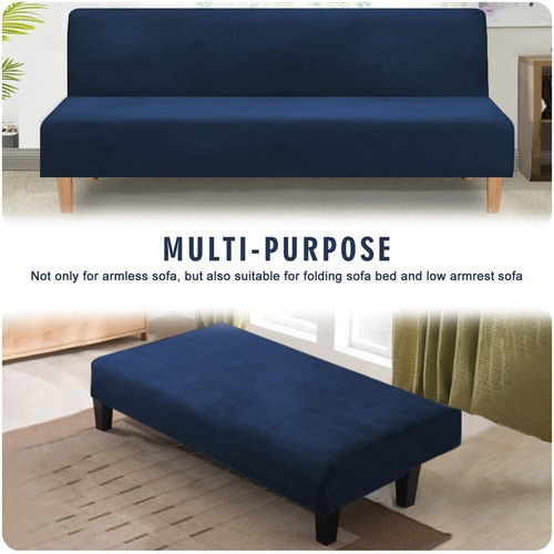 Funda elástica elástica de sofá cama plegable completa sin brazos - Imagen 13 de 71