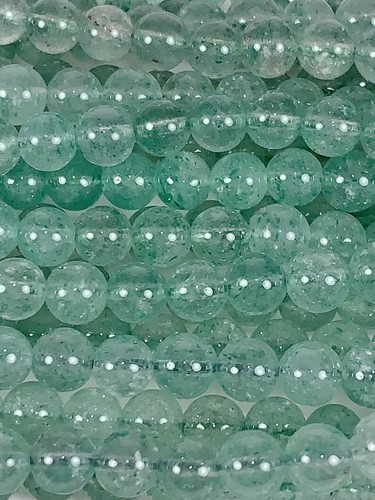 Grade AAA   Natural Green Strawberry Quartz Smooth Round Beads 15.5" Strand - Picture 1 of 8