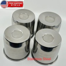 4 Stainless Steel 5.12 Push Through Center Caps Fits 8x6.5 8x170 8 Lug Wheel