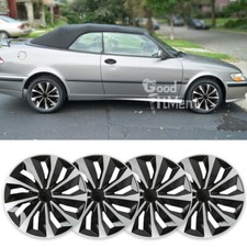 15 inch Wheel Hubcaps Trim Covers Rim Protectors Set of 4 Snap On For SAAB 9-3