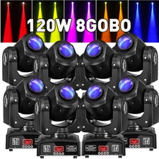 8X 120W LED Moving Head Light RGBW Beam Stage Lighting DJ Disco Party Show DMX