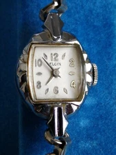 VINTAGE ELGIN WOMENS EXPANDING BRACELET WATCH SILVER