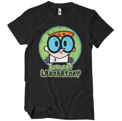 Offiziell Lizenzierte Dexter's Laboratory Comic Herren T-Shirt Schwarz Rundhals