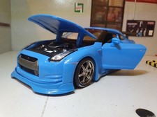 Nissan GT-R Blue Tokyo Mod JDM R35 3.8 V6 Maisto 1:24 Diecast Scale Model Car