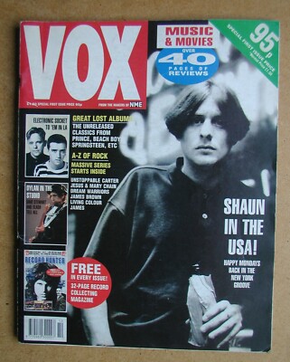 Vox Magazine. October 1990. First Issue. Happy Mondays, Bob Dylan, etc