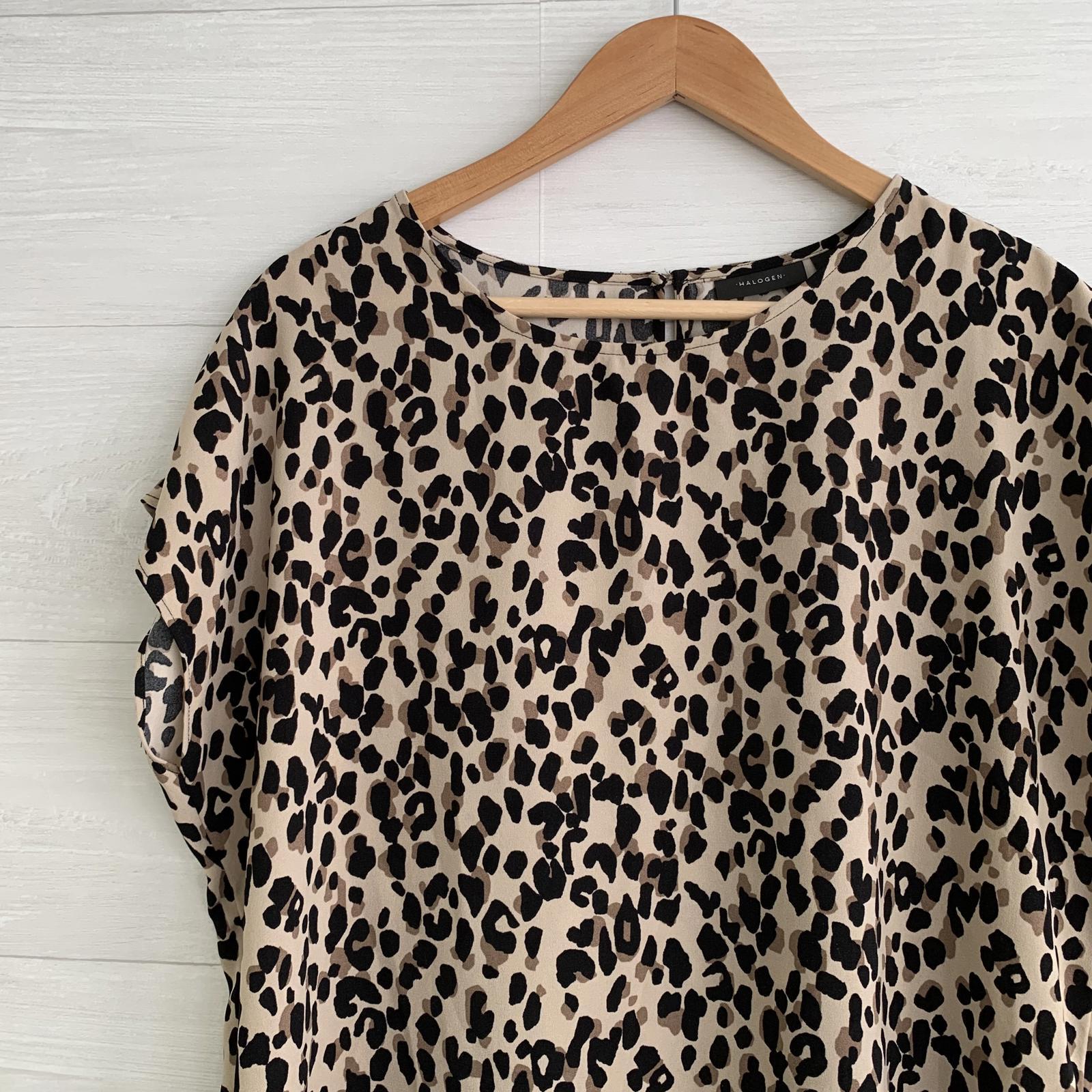 Halogen - Brown black abstract leopard print slee… - image 2