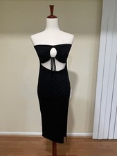 NWT ASOS Strapless Cutout Midi Dress Black 6
