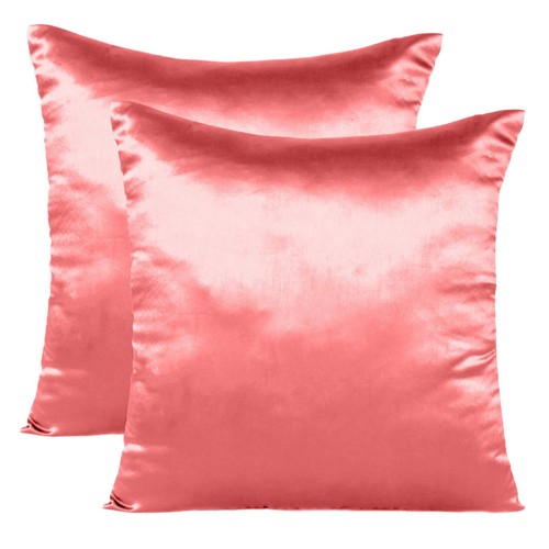 Cushion Cover Pillow Case Throw 18x18 Soft Decorative Solid Satin Pillow Shams - Picture 140 of 191