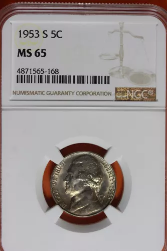 1953 -S NGC MS65 Jefferson Nickel!! #B40373