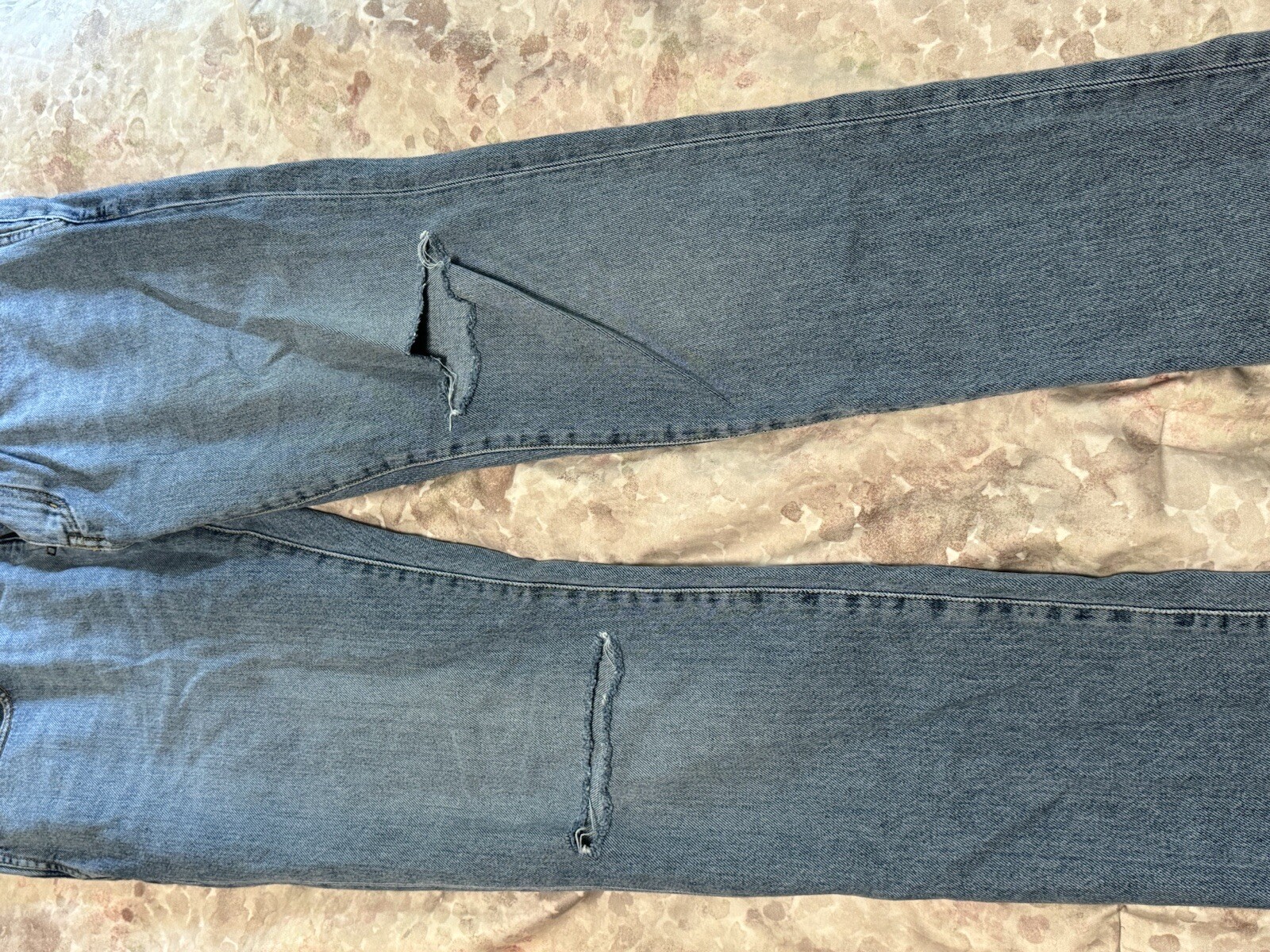 Jeans uomo Saint Laurent lavaggio leggero denim strappato D02 M SK LW taglia 34
