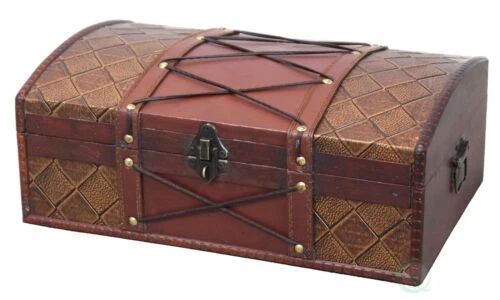 Pirate Treasure Chest with Leather X - Image 2 of 3