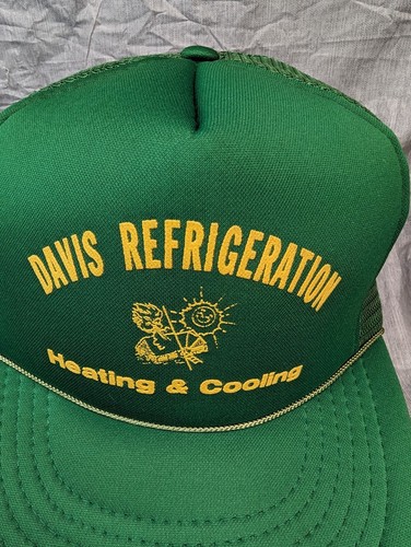 Vintage Davis Refrigeration Heating & Cooling Mesh Back Trucker Cap Snapback Hat - 第 8/13 張圖片