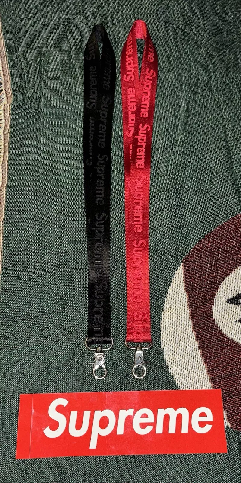 Cordon nylon suprême noir rouge 2016 cordon suprême rouge noir SS16 (lot)