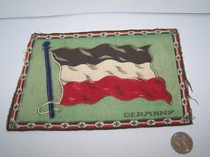 c.1915 GERMANY FLAG FLANNEL CIGARETTE PACK TOBACCO FELT ANTIQUE 8.25" x 5.5"