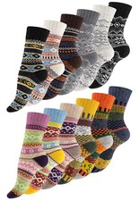3 Paar Norweger Socken Damen & Herren Bunte Wollsocken "Hygge" Stricksocken