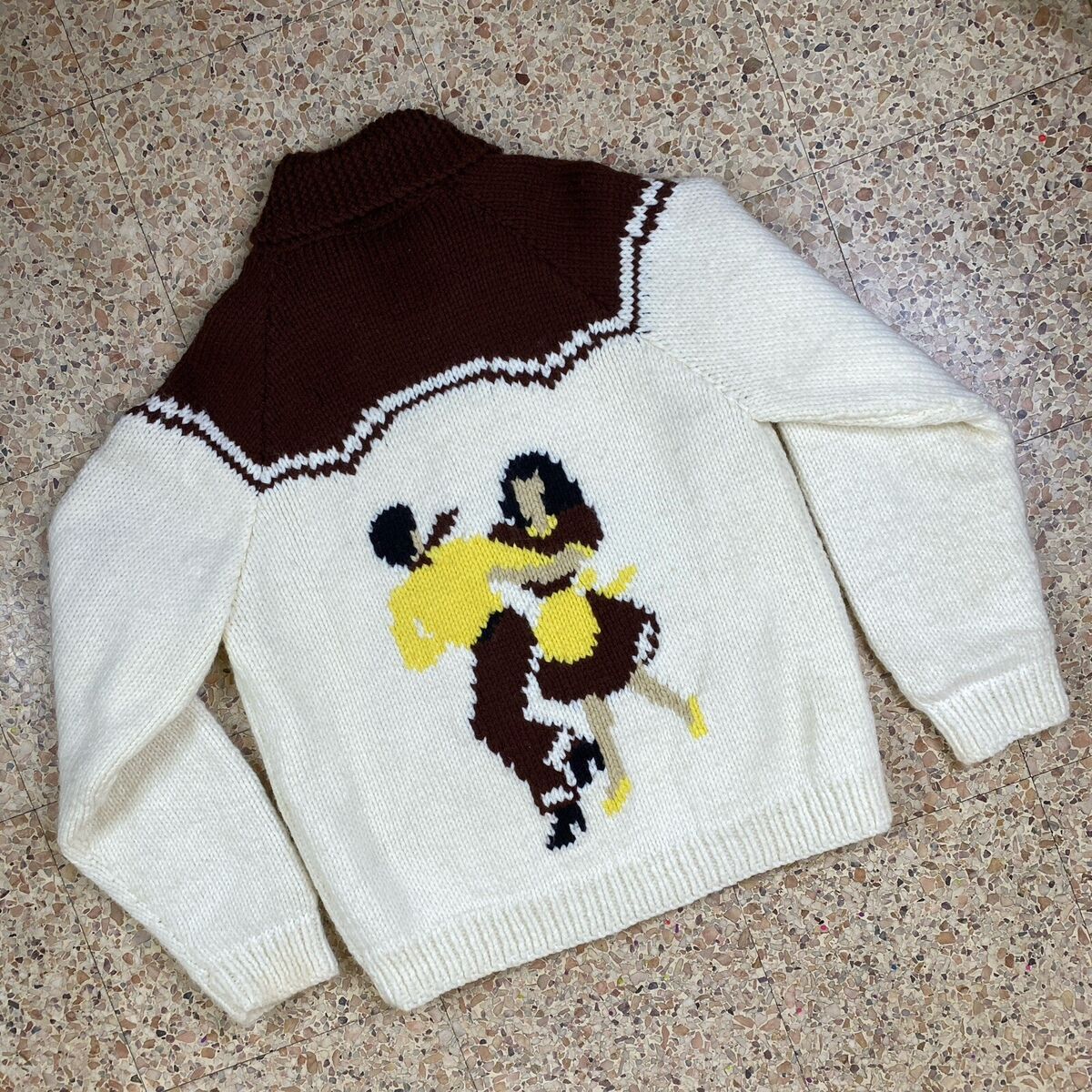 50s 60s Square Dance Sweater full zip Cowichan Western 50s 60s Square Dance Sweater full zip Cowichan Western