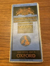Bartholomews Map vintage OXFORD ON CLOTH sheet 14