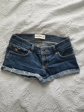 Abercrombie Kids Denim Shorts Girls Size 16 Frayed Cuffed Shortie Shorts