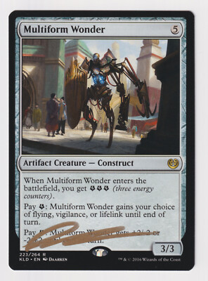 Gold Signed Multiform Wonder LP Kaladesh Artist Daarken 2016 MTG Magic Construct