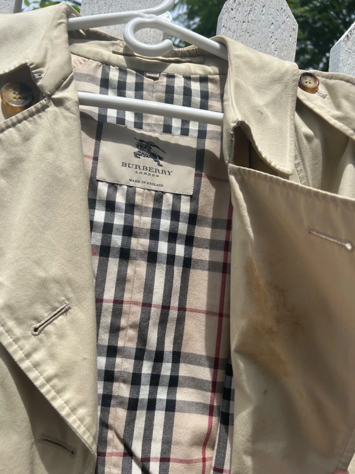 Gabardina larga con cinturón vintage de Burberry Kensington Heritage para mujer 12L bronceada CR Foto 2 de 4