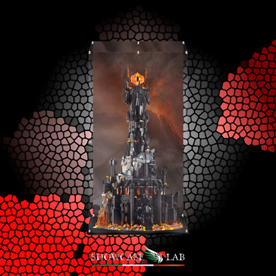 TECA IN PLEXIGLASS ACRILICO-SHOWCASE-PER SET LEGO 10333-BARAD DUR