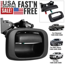 Tailgate Handle W/ Bezel For 1999-2007 Chevy Silverado GMC Sierra 1500 2500 3500