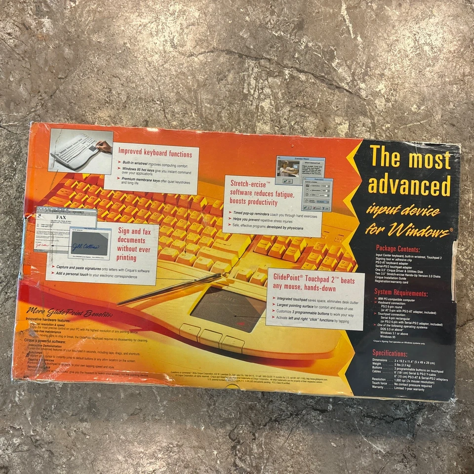 Cirque CIC360 Glidepoint Keyboard Input Center / English Vintage Sealed NIB - Image 2 of 4