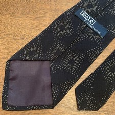Vintage VTG Polo Ralph Lauren USA Silk Tie Starburst Atomic Dot Black Necktie
