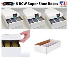 x5 BCW 3000 Ct Super Shoe Box Gaming Baseball Trading Card Storage Fit Toploads