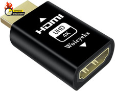 4K HDMI EDID Emulator Passthrough Adapter,Female Port Connected to an External D