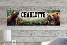Bear - Personalized Name Poster Customized Birthday Party Banner Wall Decor