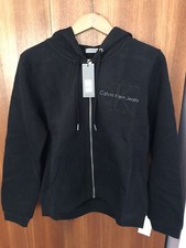 Image of Calvin Klein Womens Logo Hoodie Black Size Extra Large BNWT RRP £110