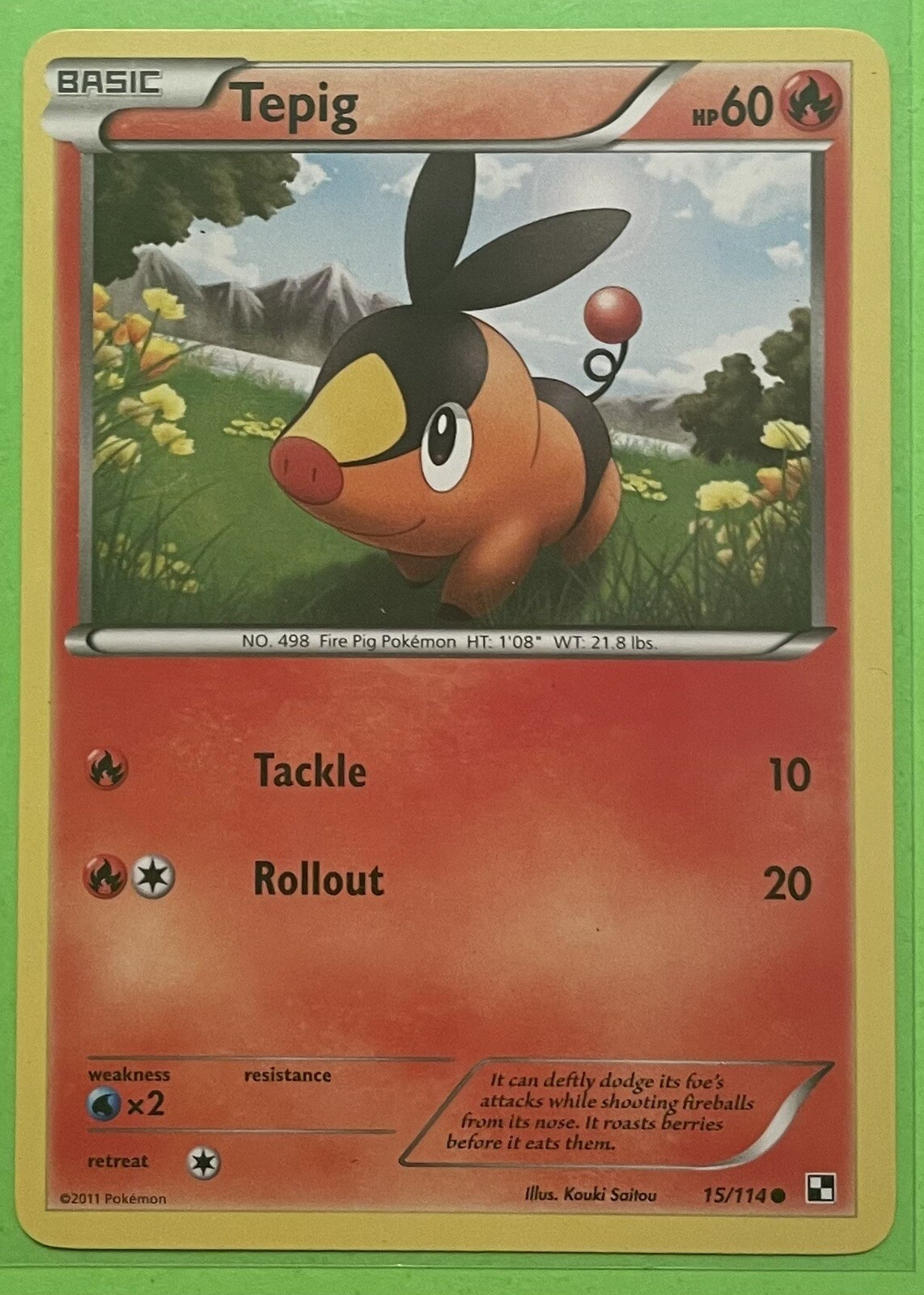Tepig 15/114 Common | BW: Base Set | Pokemon Card LP