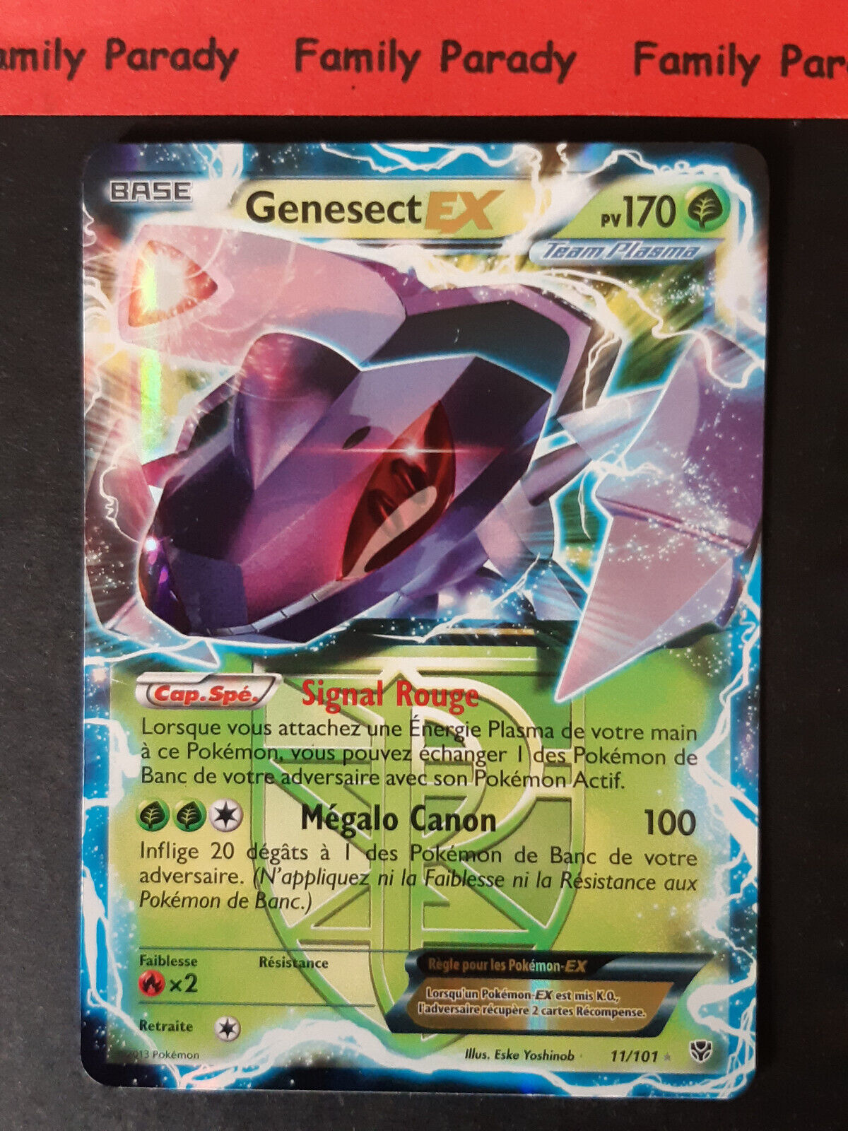 Genesect Ex 11/101 Explosion Plasma Pokemon Card Ultra Rare New French