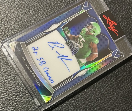 BRANDON GRAHAM 2025 Leaf On Card Auto Inscription "2x SB Champs" Eagles #1/100 - Picture 3 of 6