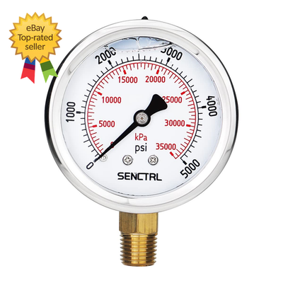 #ad #ad 5000 Psi Glycerin Liquid Filled Hydraulic High Pressure Gauge 2.5quot; Dial Size $13.82