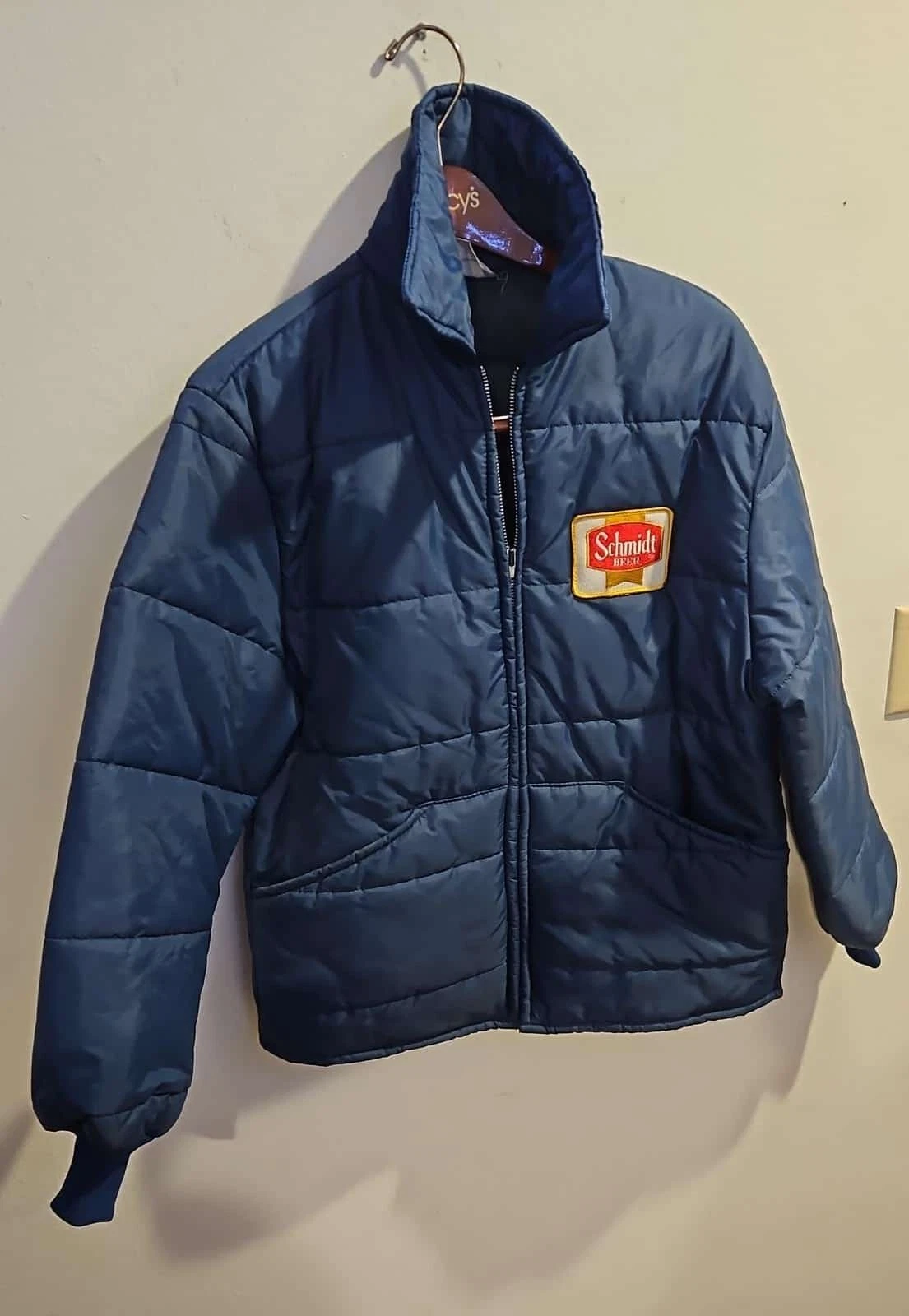 vintage Schmidt Beer puffer jacket