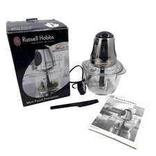 Russell Hobbs Mini Food Processor Glass Brushed Chrome 200w Model No.14568